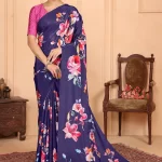 Crepe Digital Floral Printed Saree