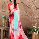 Digital Printed Crepe Fancy Saree