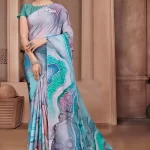 Crepe Digital Print Multicolour Saree