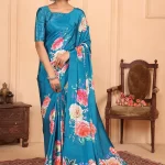 Crepe Digital Floral Printed Saree