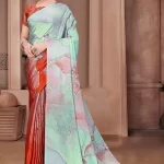 Digital Printed Crepe Saree Modern Day Print