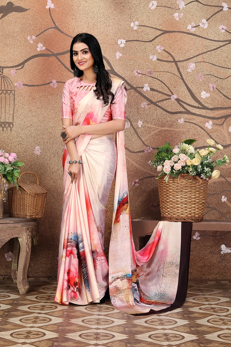 Designer Crepe Silk Saree - Orange/Pink – Anagha Sarees-pokeht.vn